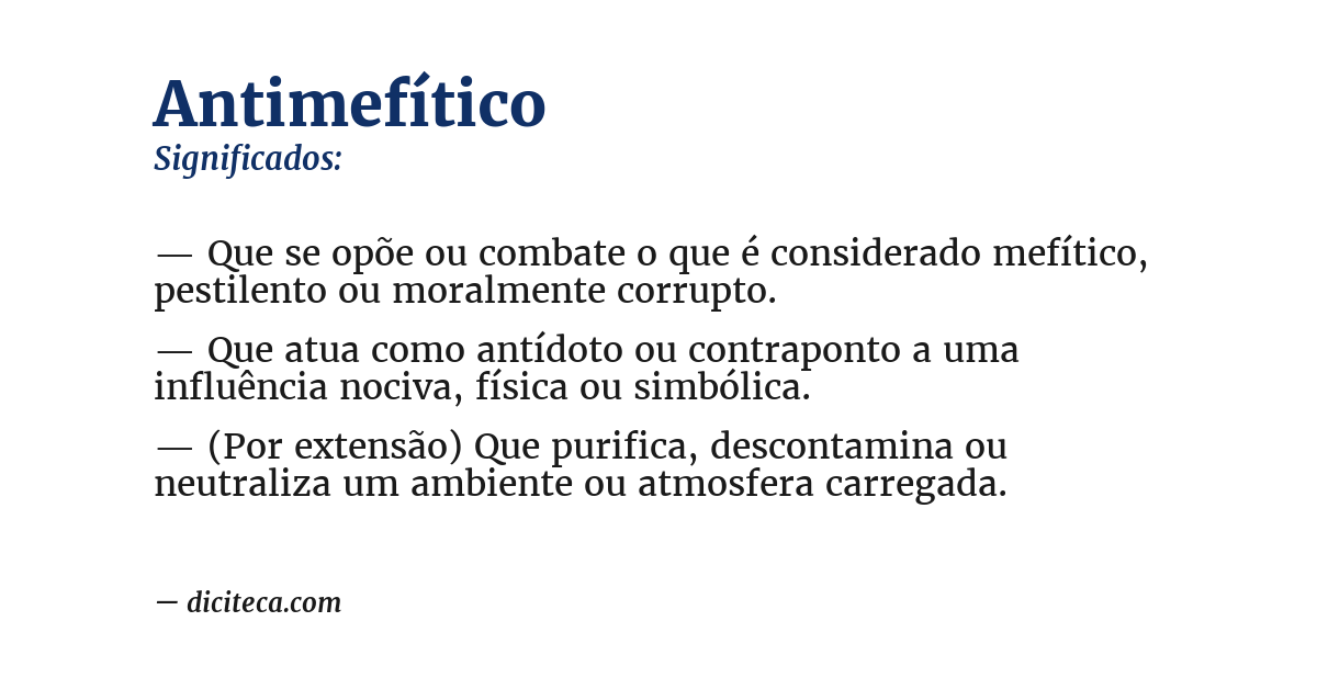 Significado de antimefítico