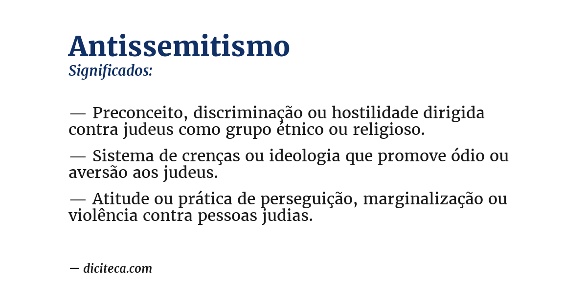 Significado de antissemitismo