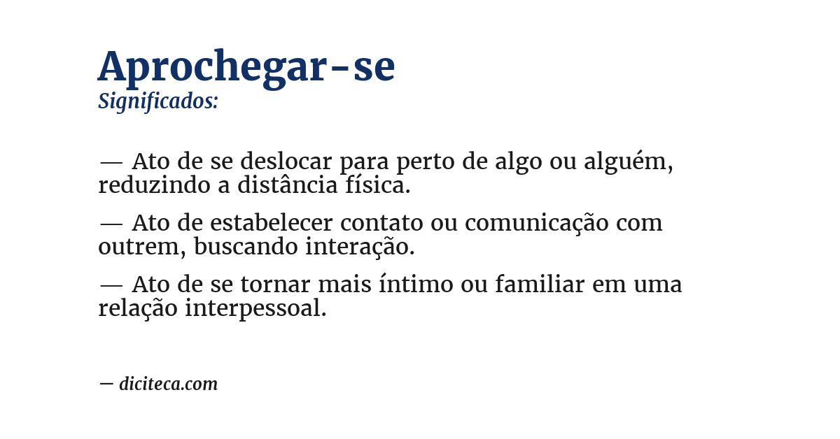 Significado de aprochegar-se
