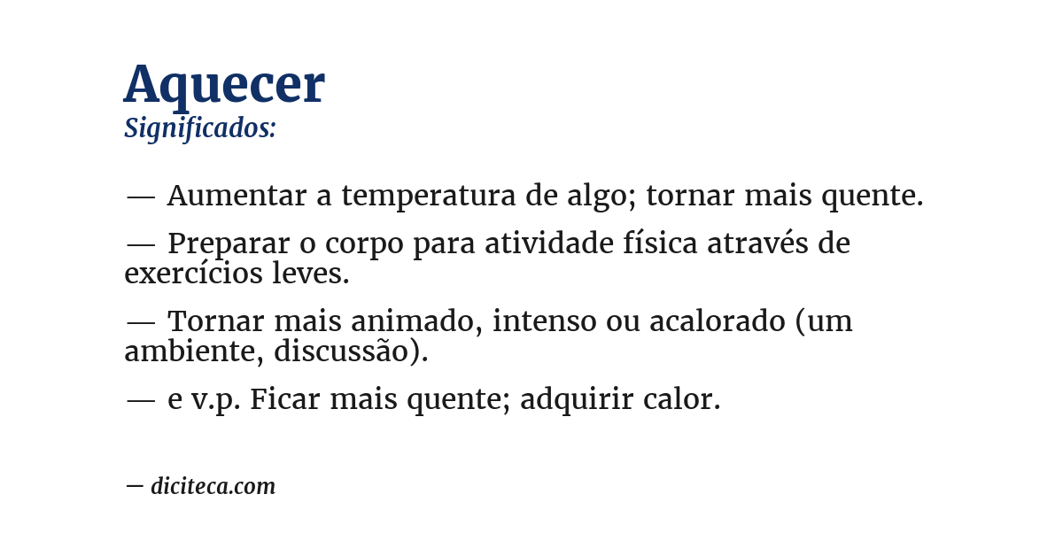 Significado de aquecer