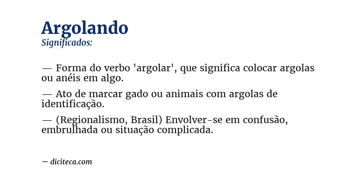 Significado de argolando