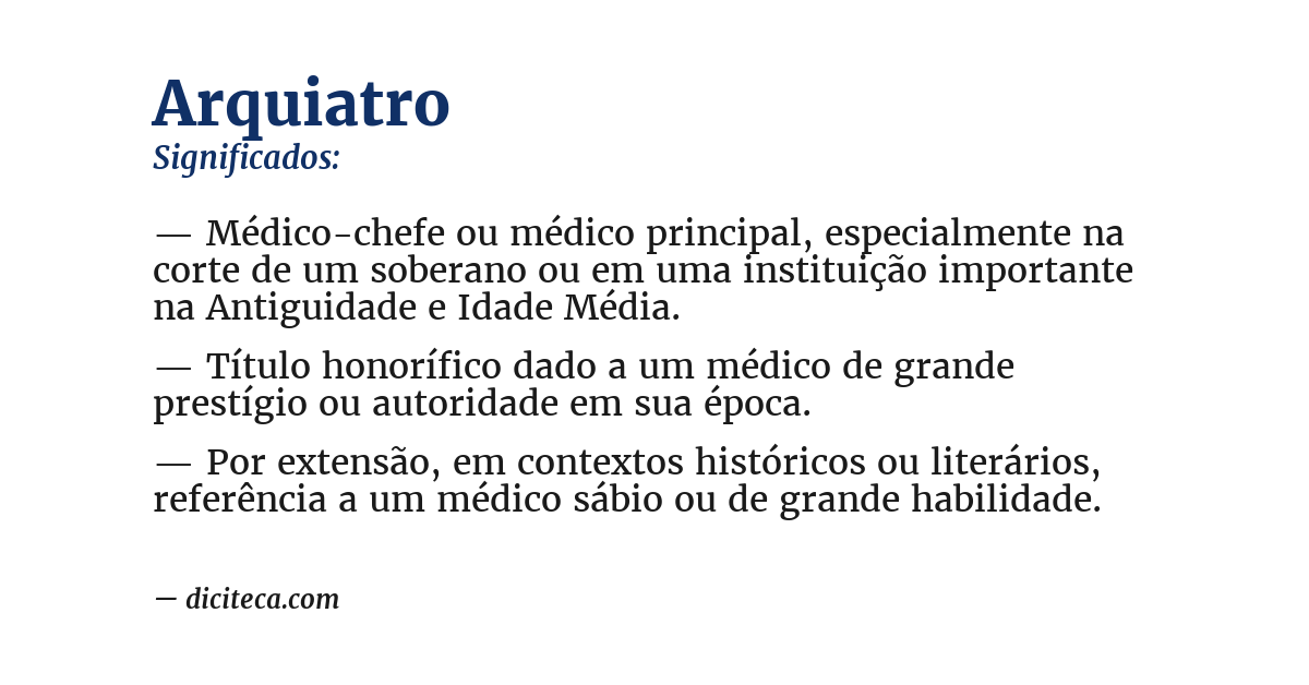 Significado de arquiatro