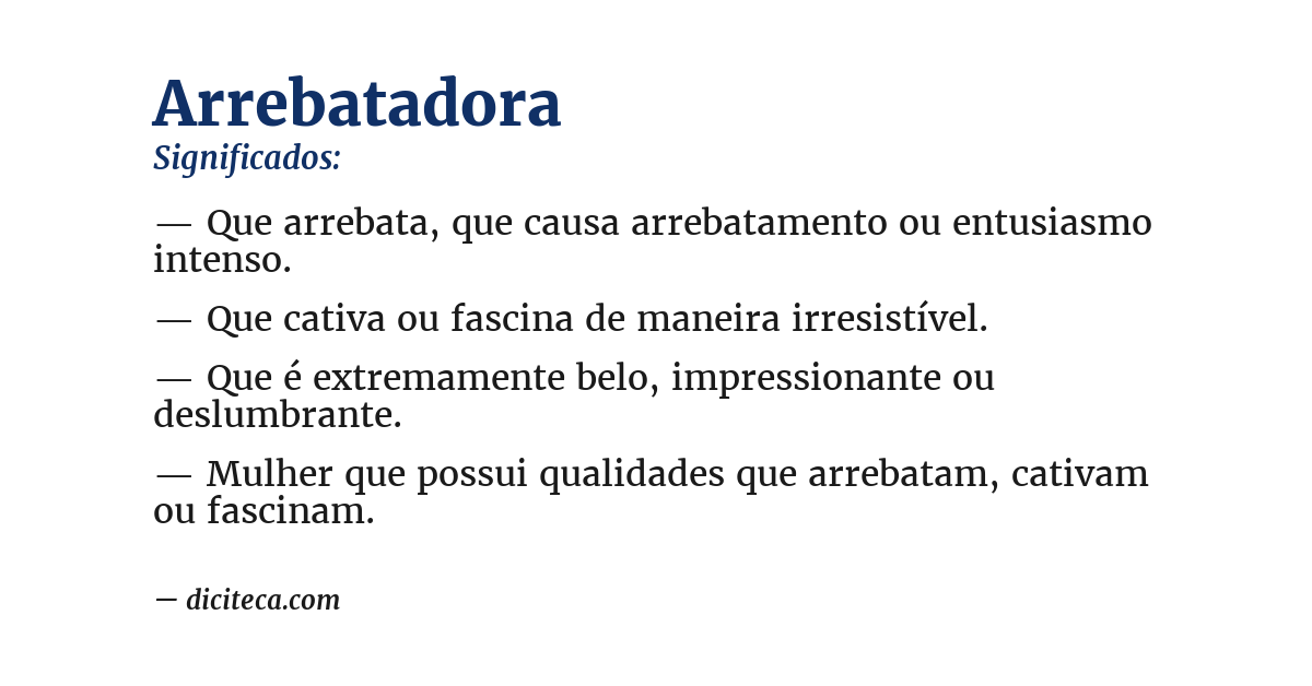 Significado de arrebatadora