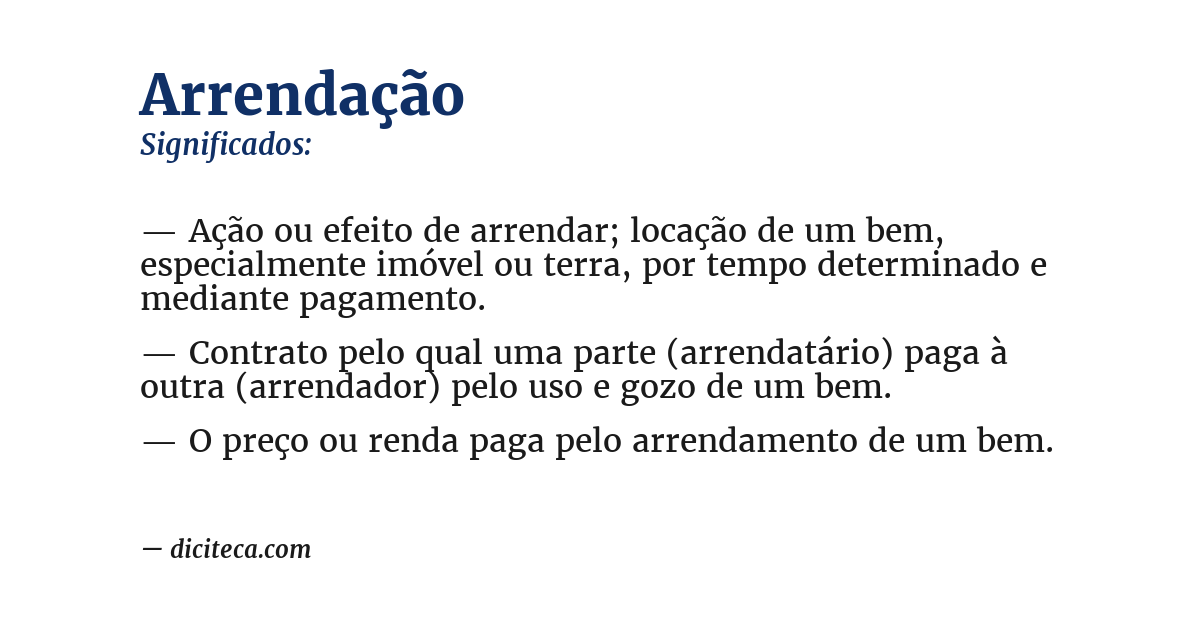 Significado de arrendação
