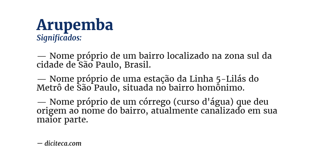 Significado de arupemba