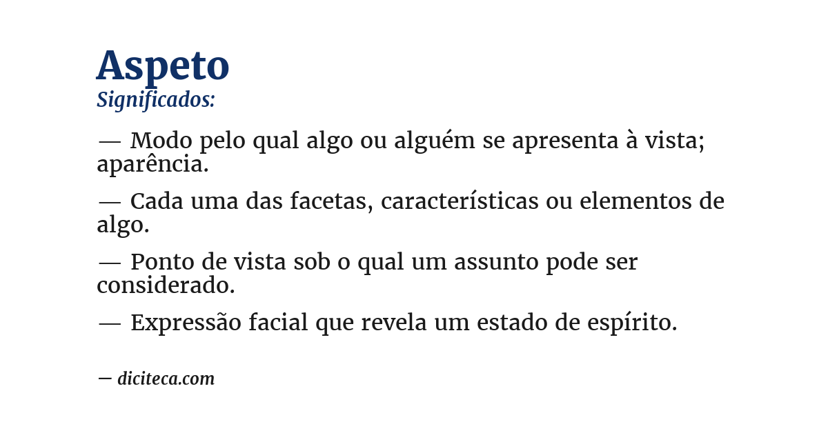 Significado de aspeto