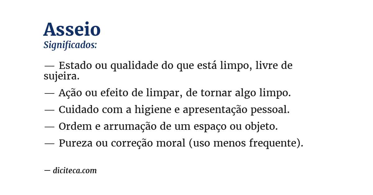 Significado de asseio
