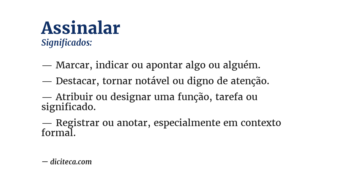 Significado de assinalar