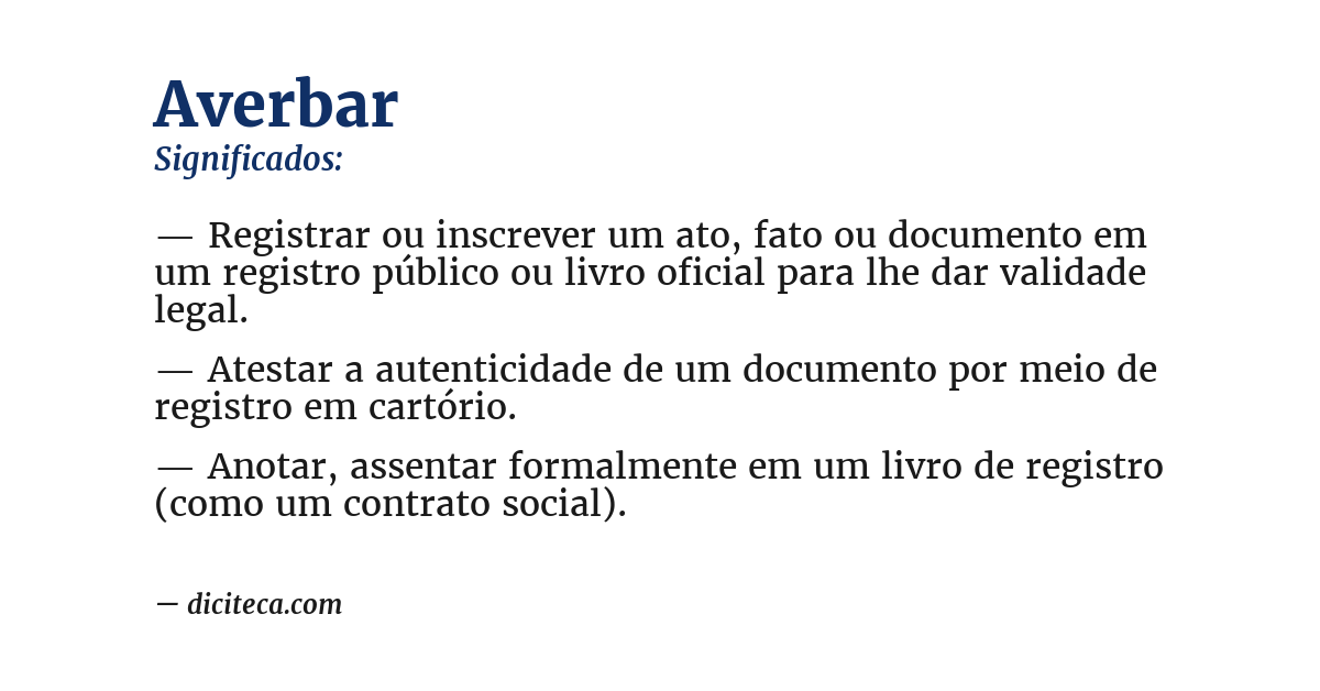 Significado de averbar