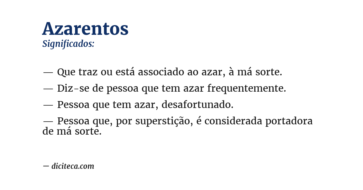 Significado de azarentos