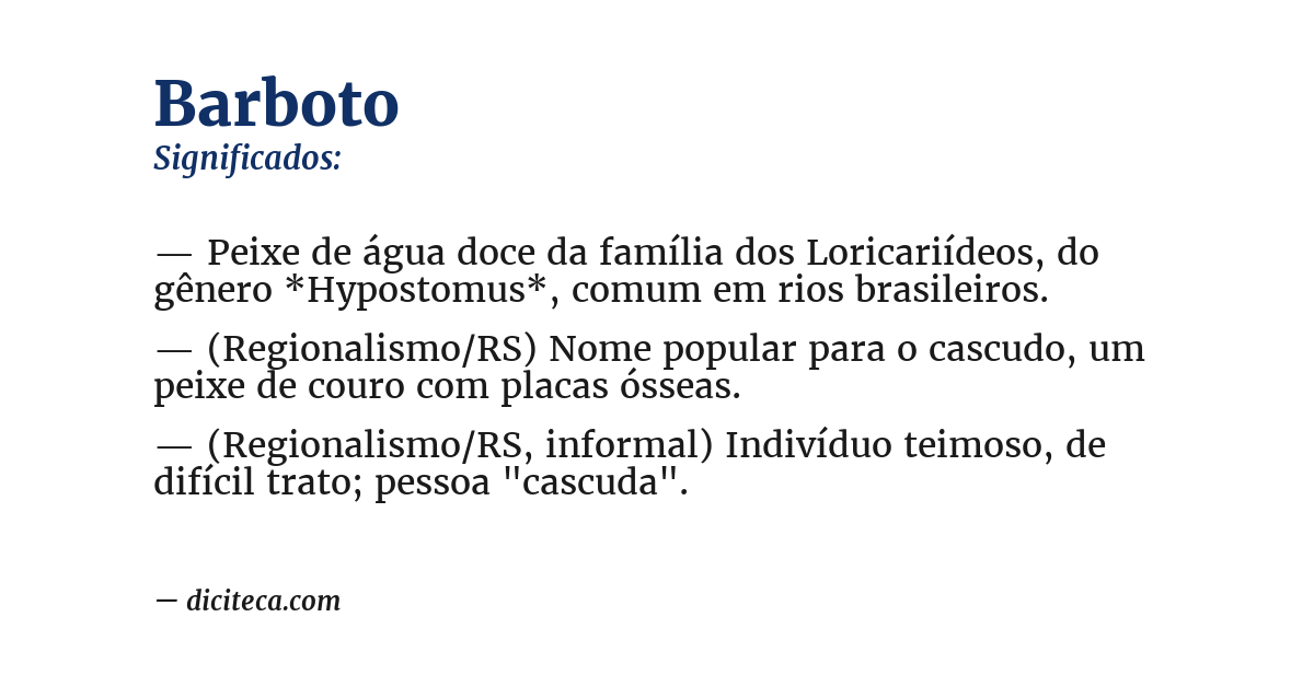 Significado de barboto