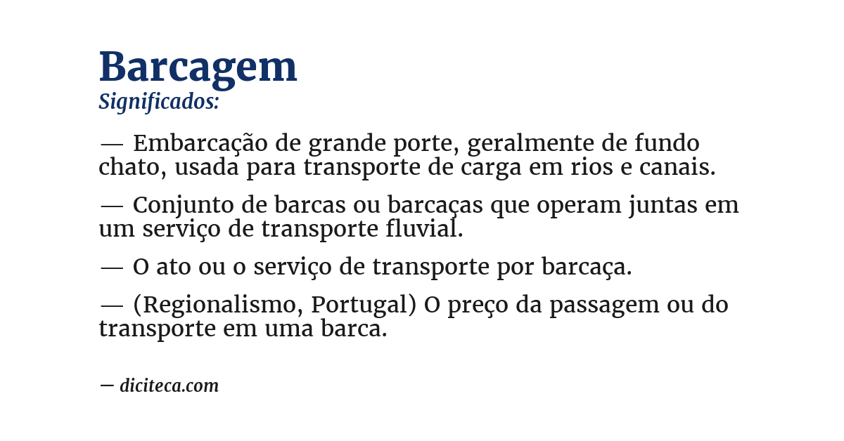 Significado de barcagem