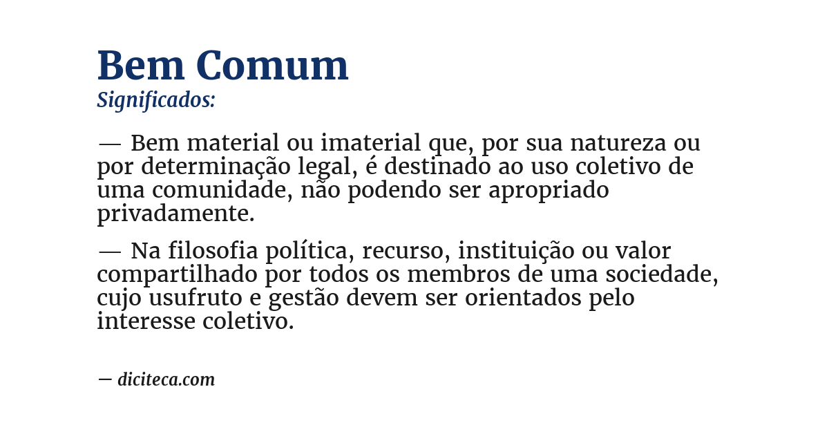 Significado de bem comum