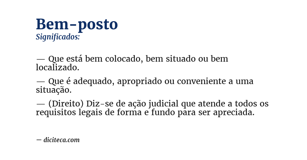Significado de bem-posto