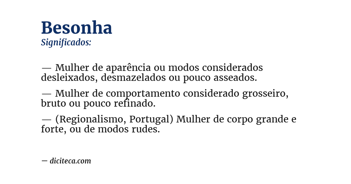 Significado de besonha