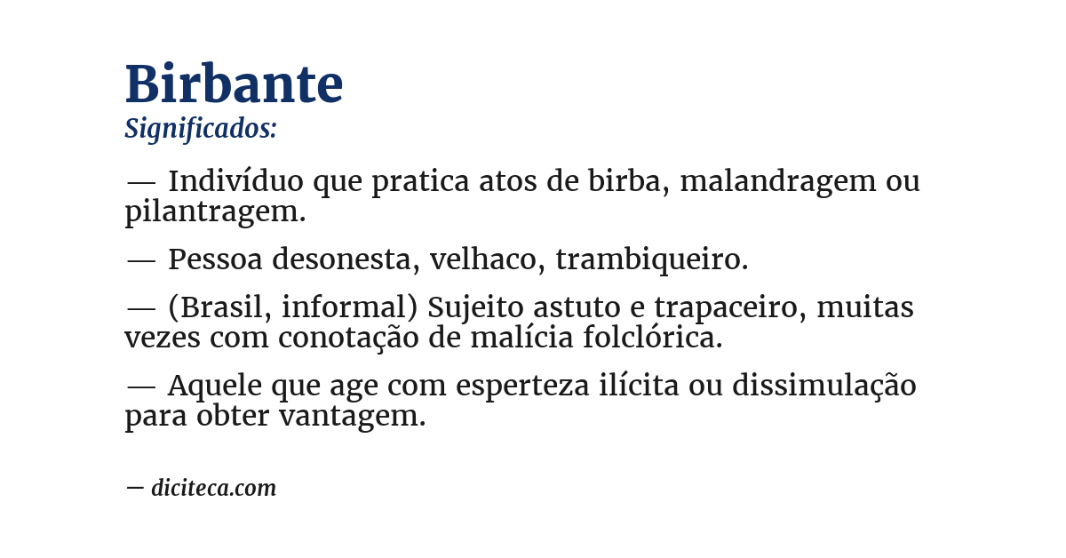 Significado de birbante