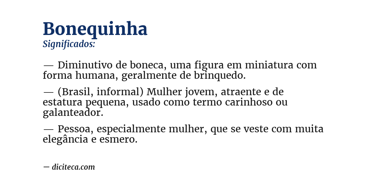 Significado de bonequinha