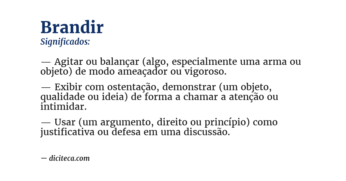 Significado de brandir