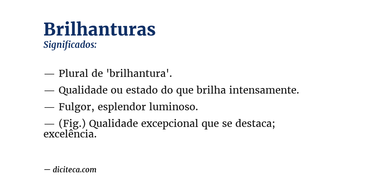 Significado de brilhanturas