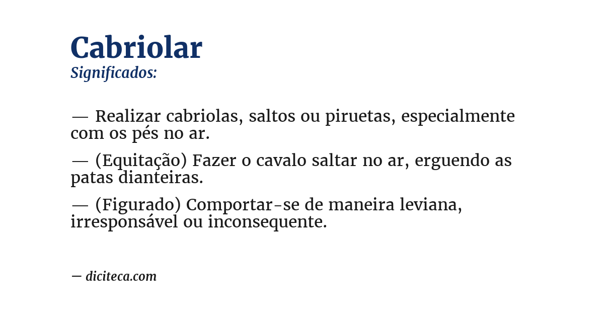 Significado de cabriolar