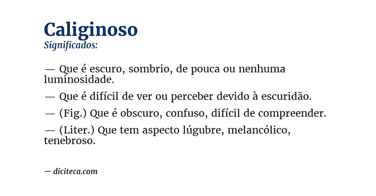 Significado de caliginoso
