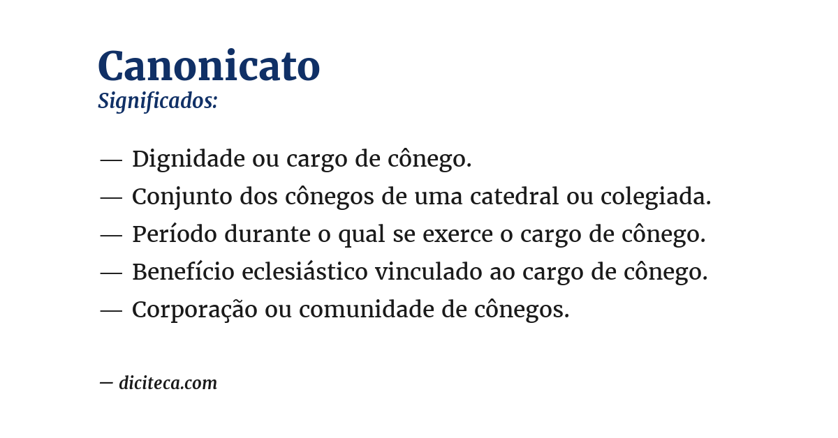 Significado de canonicato