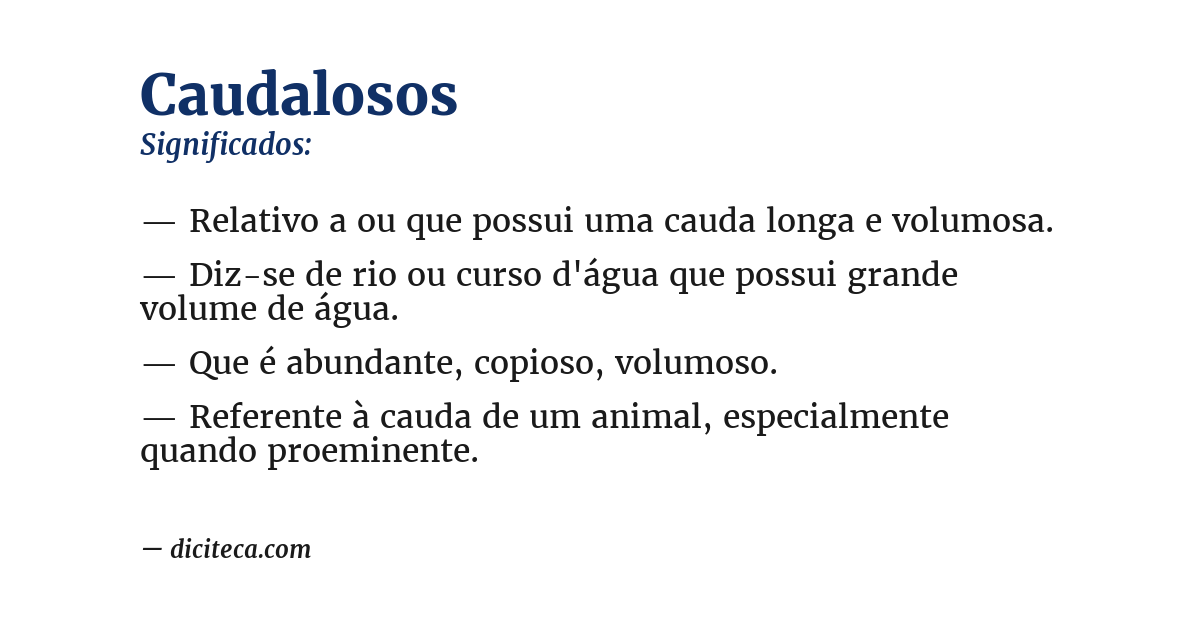 Significado de caudalosos