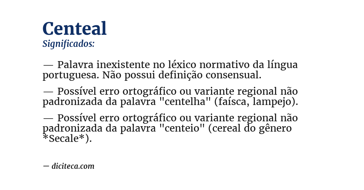 Significado de centeal
