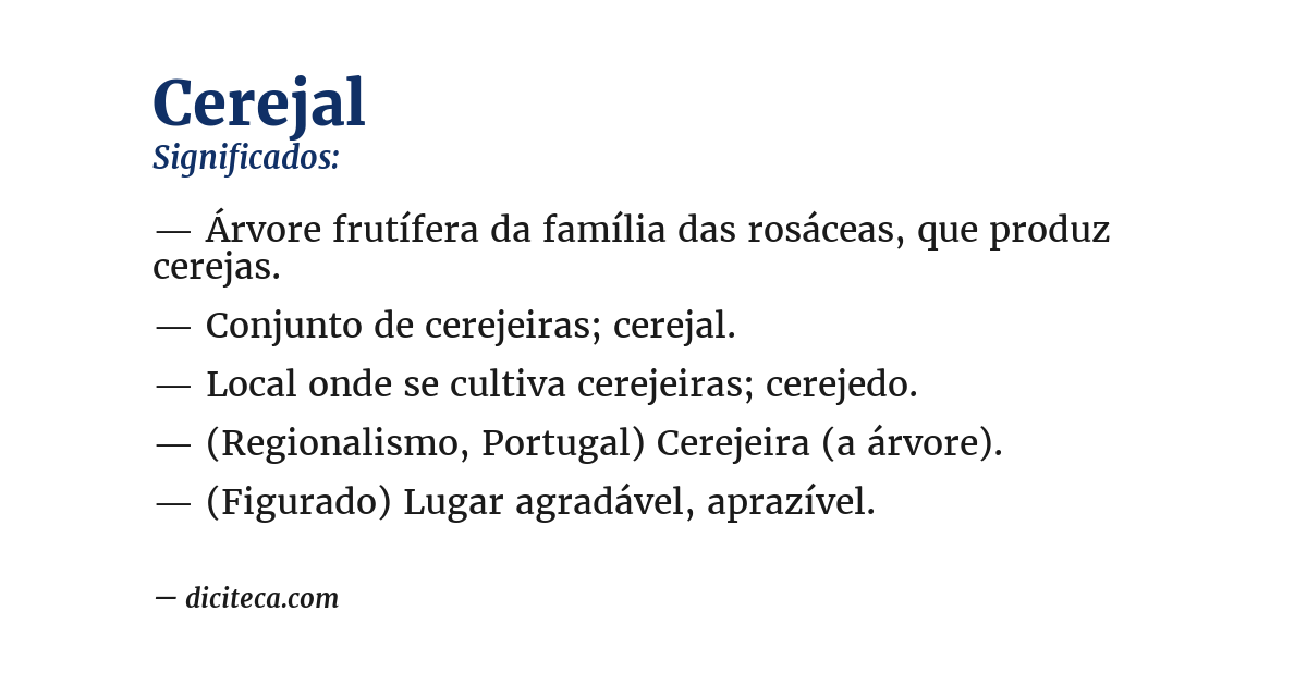 Significado de cerejal