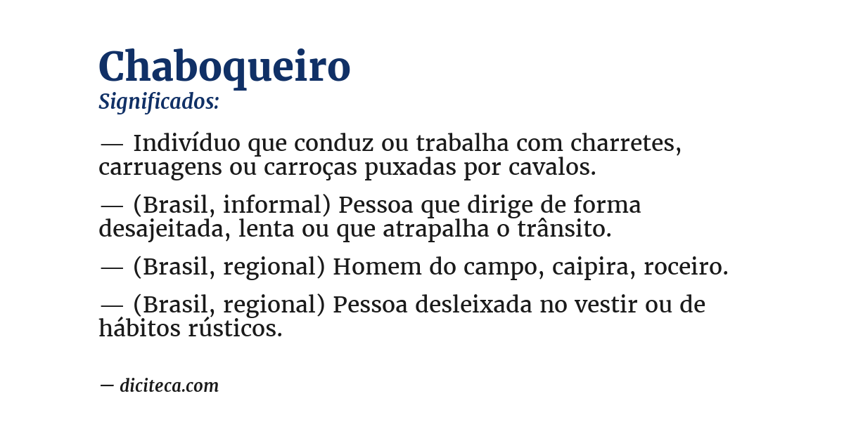 Significado de chaboqueiro