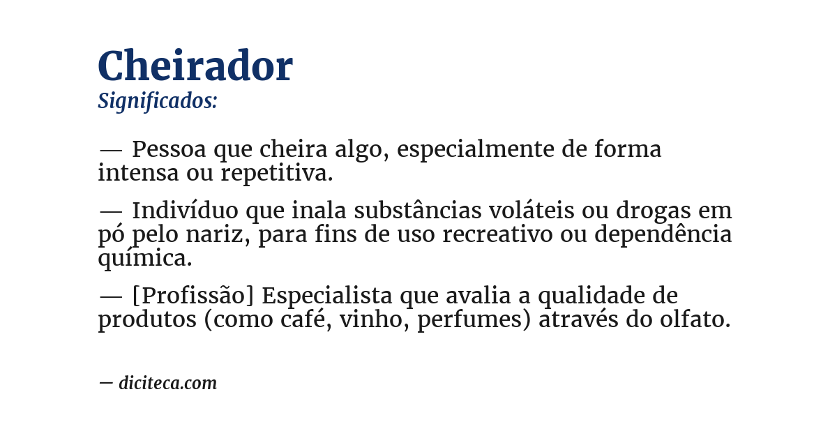 Significado de cheirador