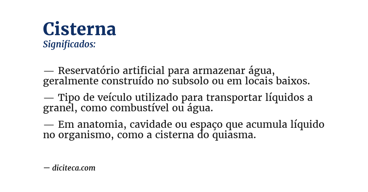 Significado de cisterna