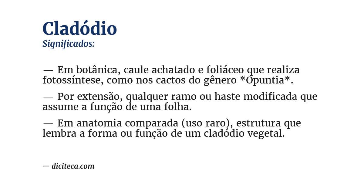 Significado de cladódio