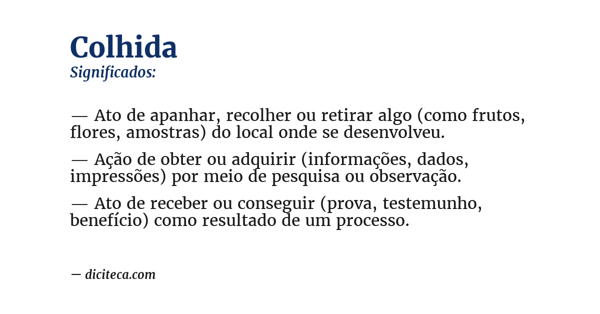 Significado de colhida