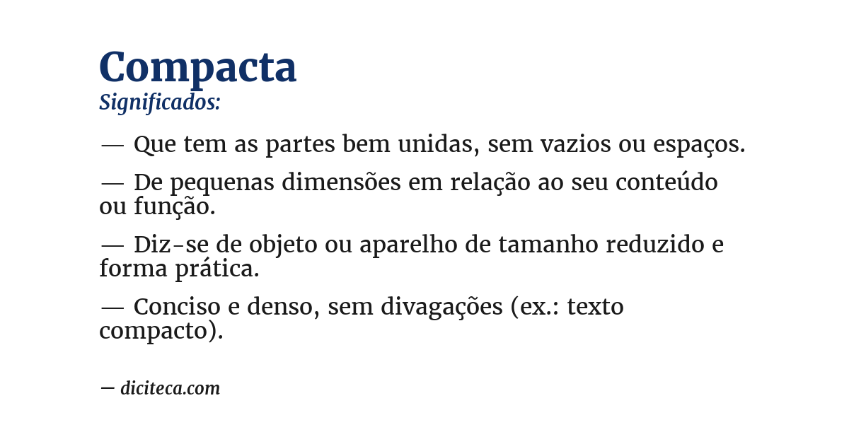 Significado de compacta