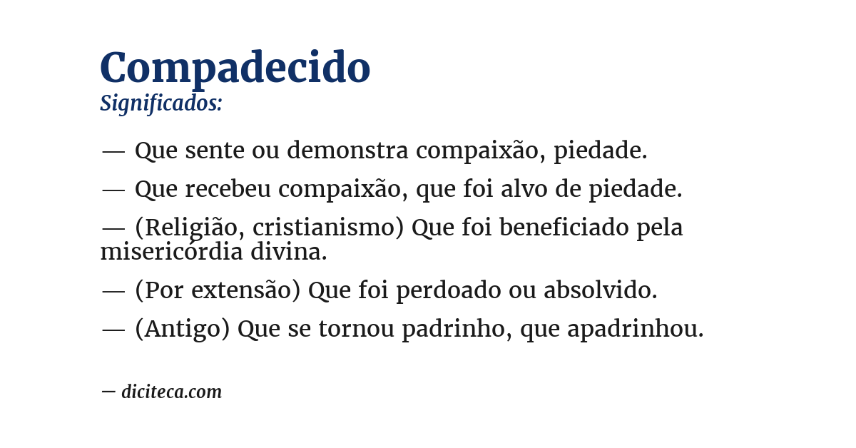 Significado de compadecido