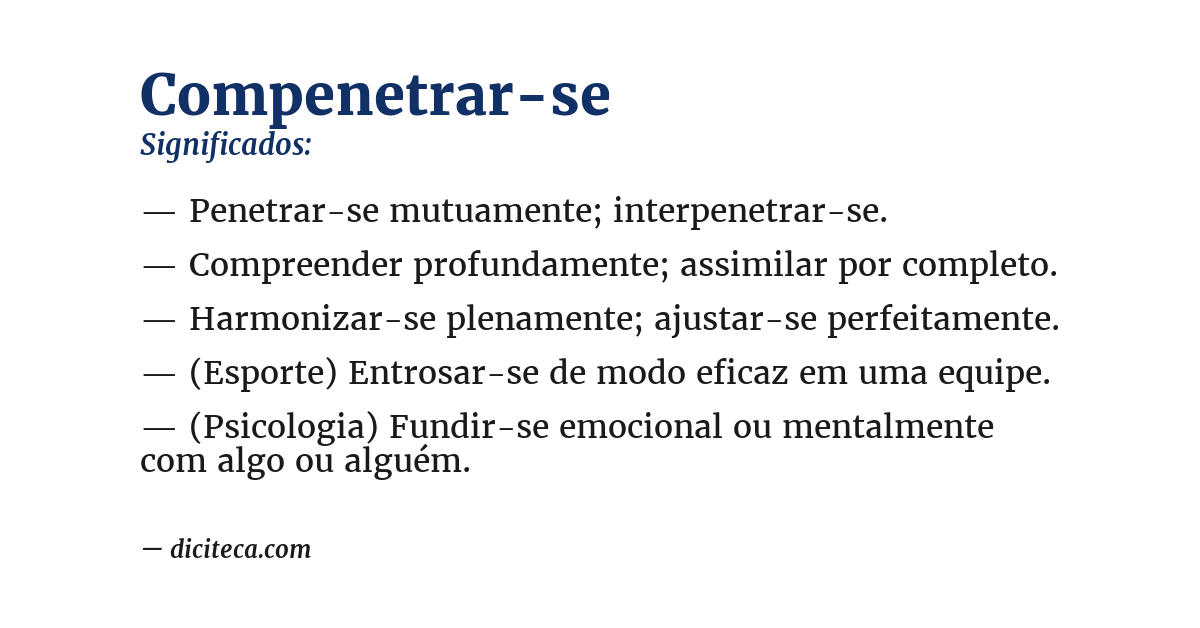 Significado de compenetrar-se