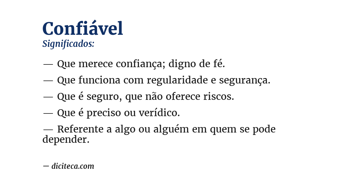 Significado de confiável