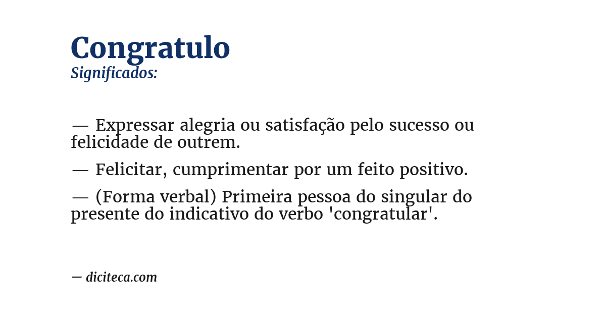 Significado de congratulo