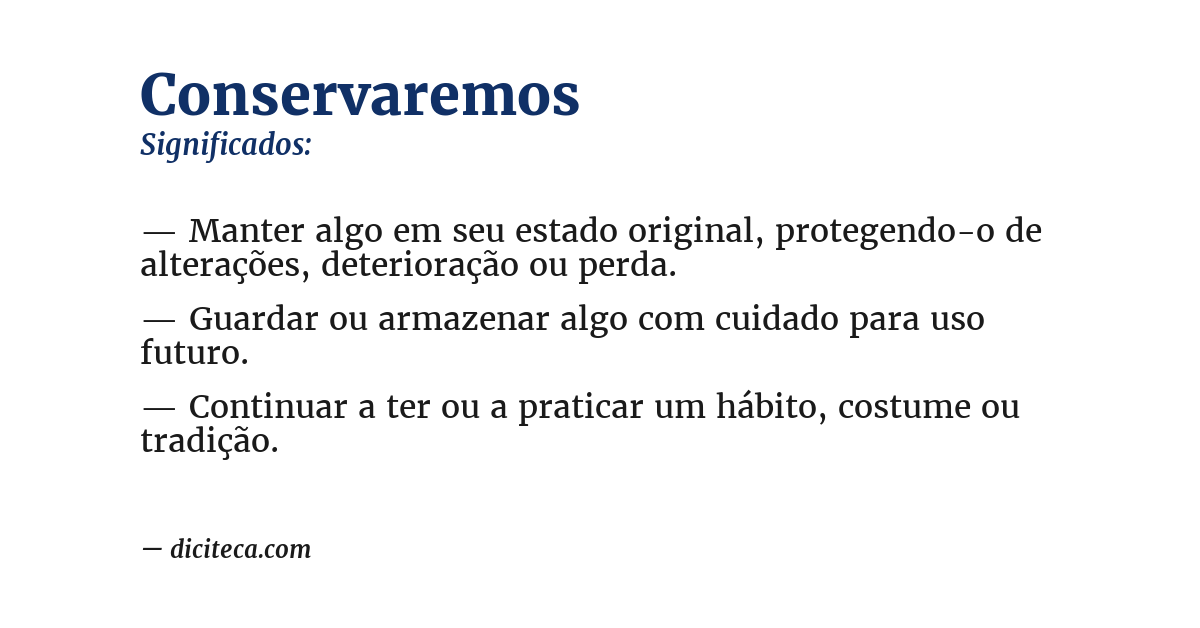Significado de conservaremos