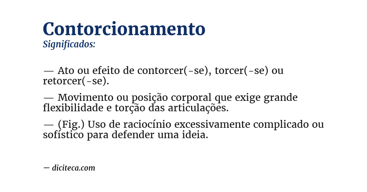 Significado de contorcionamento