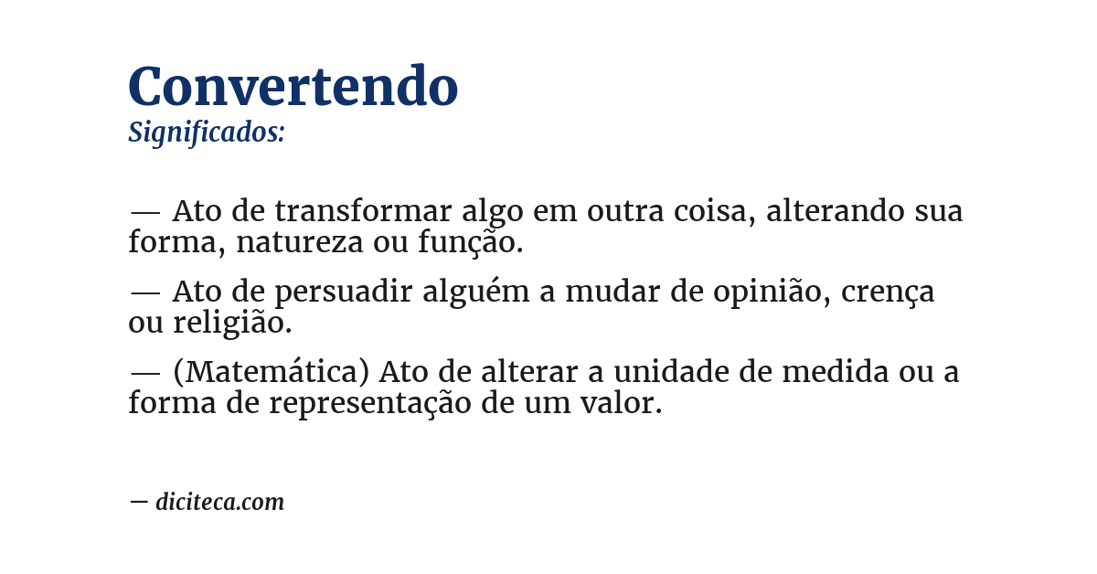 Significado de convertendo