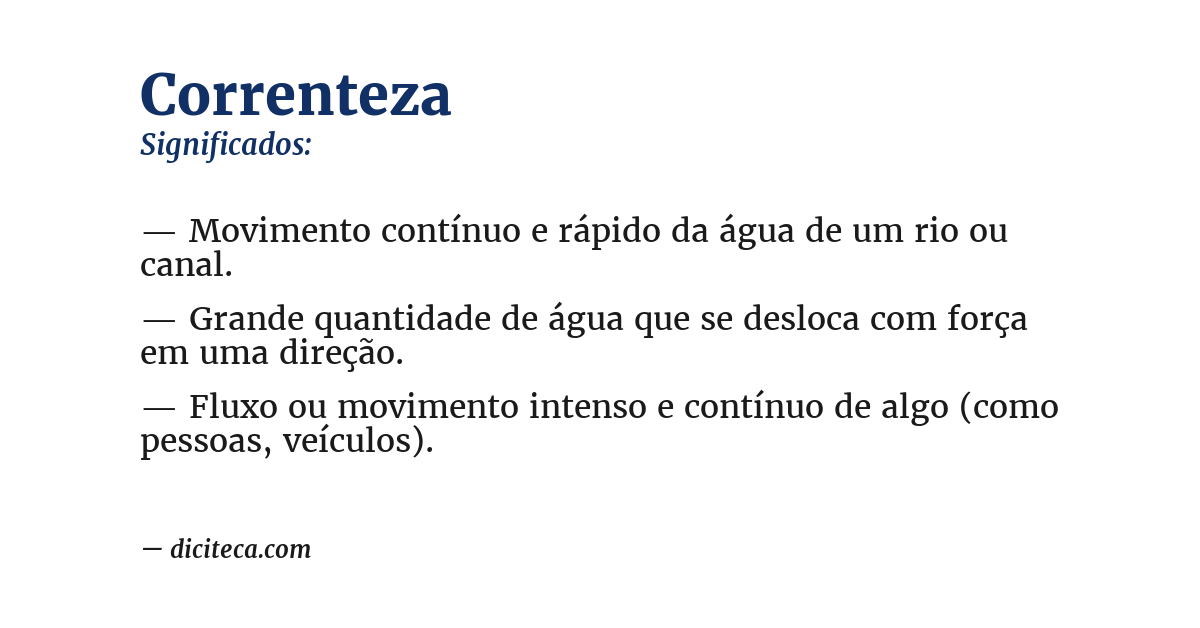 Significado de correnteza
