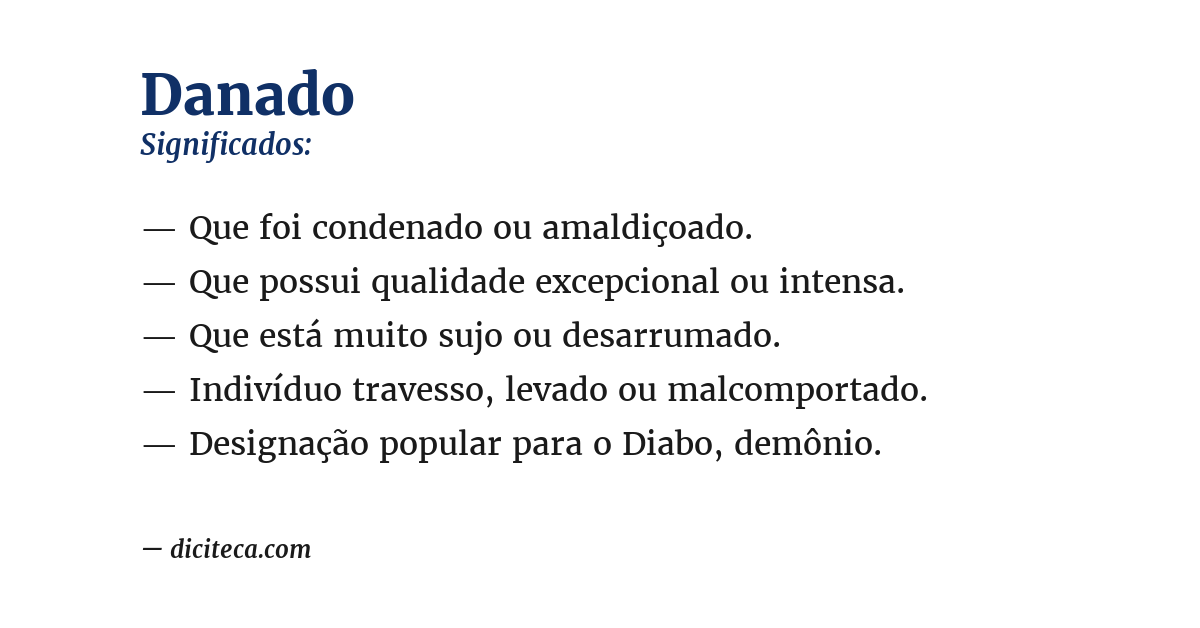 Significado de danado