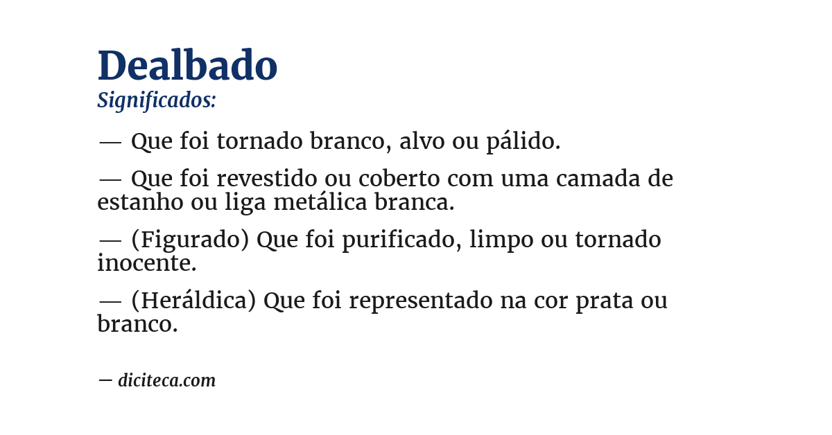 Significado de dealbado