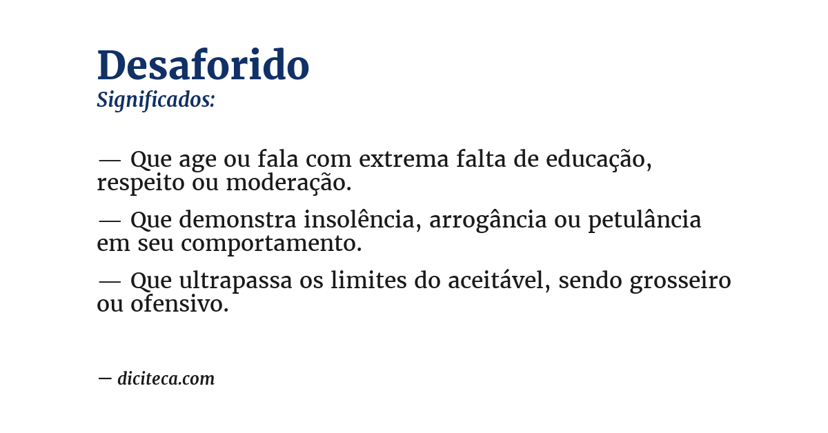Significado de desaforido
