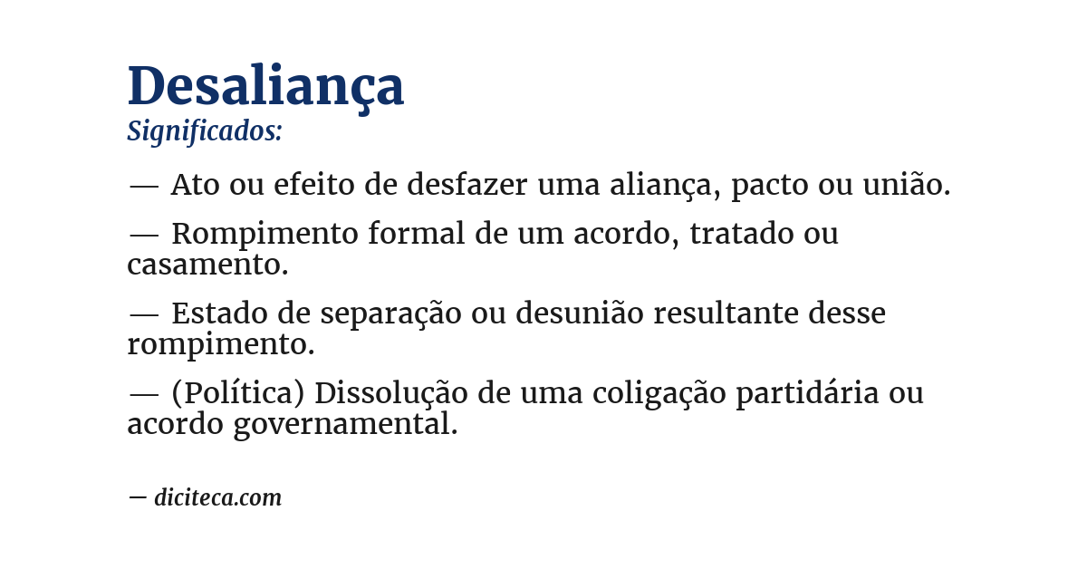 Significado de desaliança
