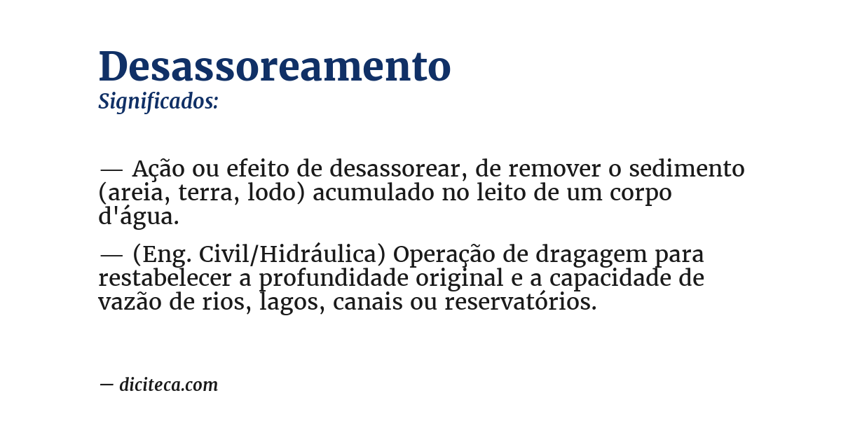 Significado de desassoreamento