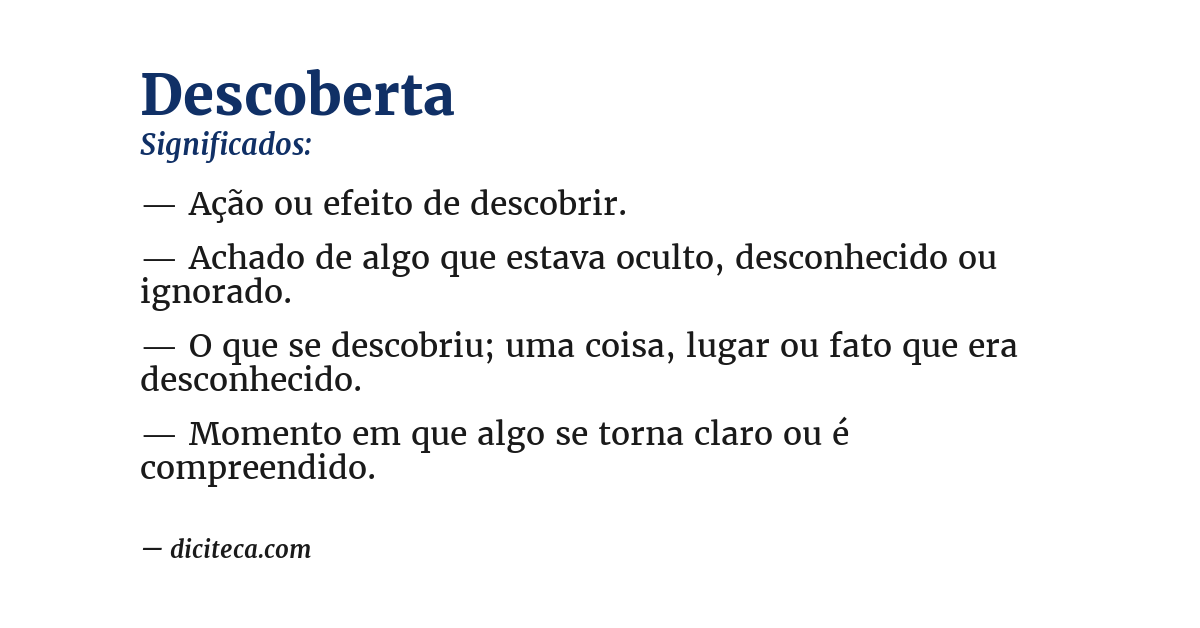 Significado de descoberta