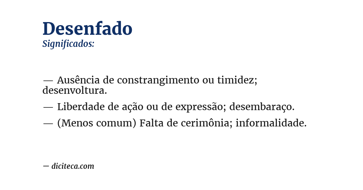 Significado de desenfado